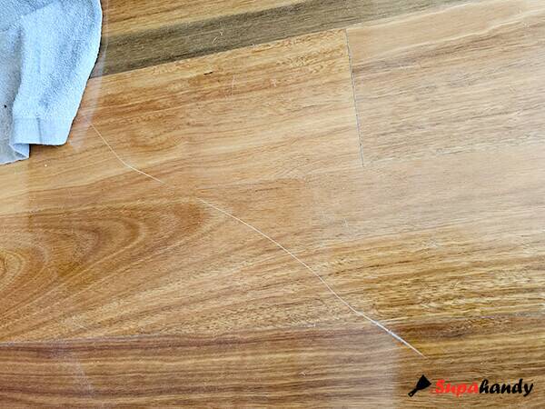 scratches on the varnished wood floor