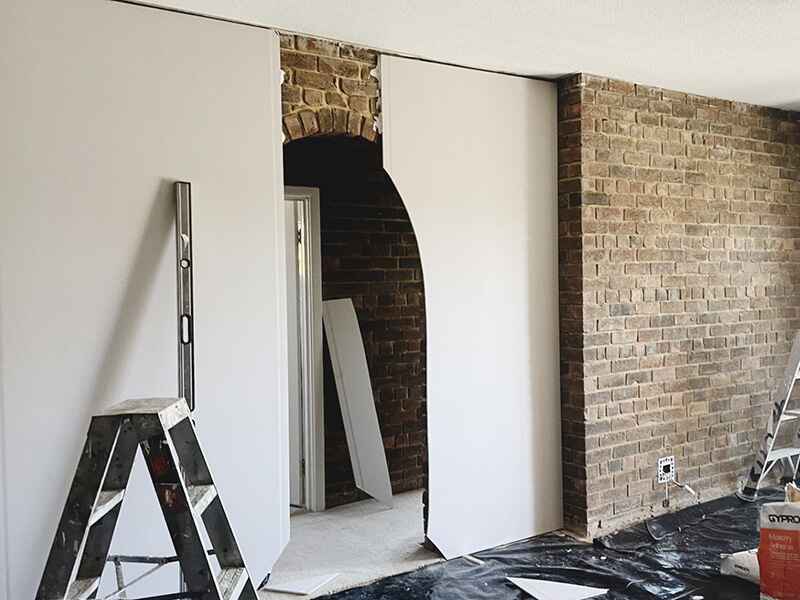 Gyprock Over Internal Brick Wall Feature