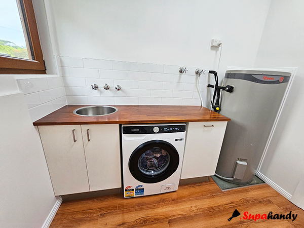 Refreshed laundry after renovation