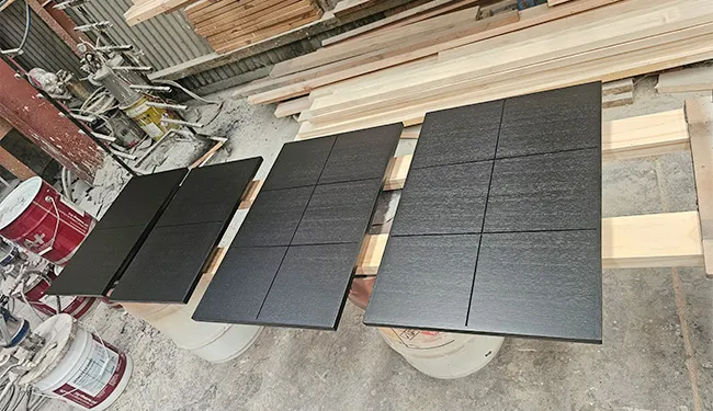 Single pack spray paint cabinet panel at Supahandy's workshop