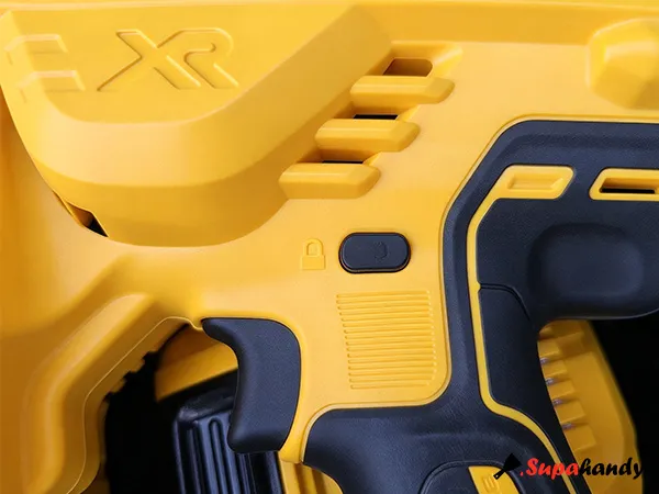 the lock-off switch on DeWalt XR concrete nailer